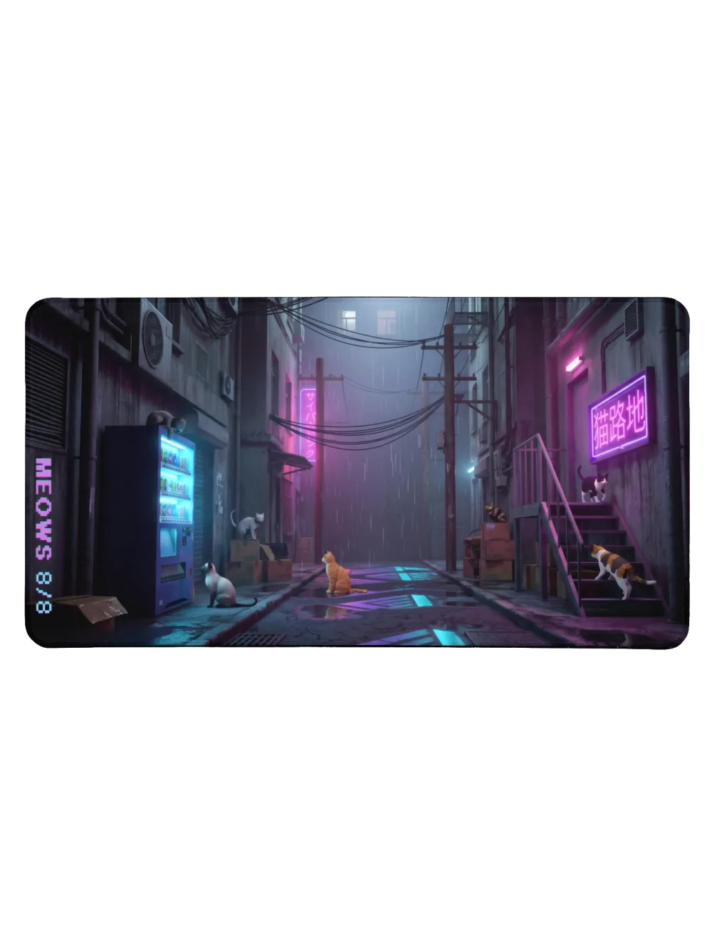 Render_01: XXL Desk Mat in Neon Alley