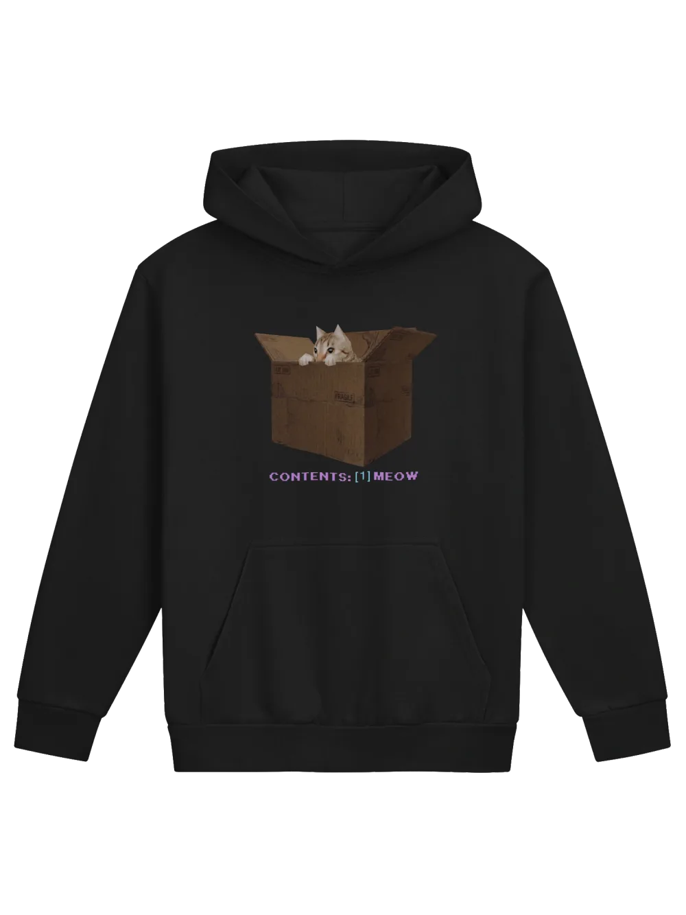 The "LowPolyMeow" Heavyweight Hoodie in Black